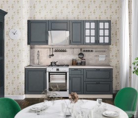 Кухня Регина 24 2,4 м (Серый матовый/Белый) в Кодинске - kodinsk.katalogmebeli.com | фото