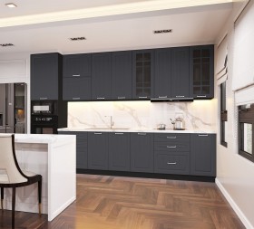 Кухонный гарнитур 1,8м Луксор высокие модули (Клен серый/корпус венге) в Кодинске - kodinsk.katalogmebeli.com | фото