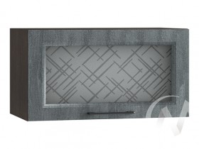 Либерти Шкаф верхний горизонтальный со стеклом ШВГС 609 (Холст грей/корпус венге) в Кодинске - kodinsk.katalogmebeli.com | фото
