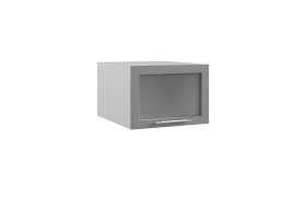 Лофт ГПГС 500 шкаф верхний горизонтальный глубокий со стеклом (Штукатурка серая/корпус Серый) в Кодинске - kodinsk.katalogmebeli.com | фото