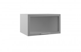 Лофт ГВПГС 800 шкаф верхний горизонтальный глубокий со стеклом высокий (Дуб бурый/корпус Серый) в Кодинске - kodinsk.katalogmebeli.com | фото