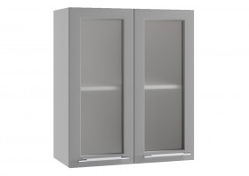 Лофт ПС 600 шкаф верхний со стеклом (Штукатурка серая/корпус Серый) в Кодинске - kodinsk.katalogmebeli.com | фото