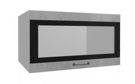 Лофт ВПГСФ 800 шкаф верхний горизонтальный со стеклом высокий с фотопечатью (Бетон светлый/корпус Серый) в Кодинске - kodinsk.katalogmebeli.com | фото