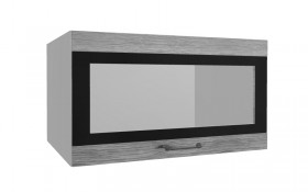 Лофт ВПГСФ 800 шкаф верхний горизонтальный со стеклом высокий с фотопечатью (Дуб майский/корпус Серый) в Кодинске - kodinsk.katalogmebeli.com | фото