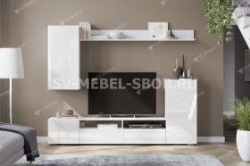 Мебель для гостиной МГС 4 (Белый/Белый глянец) в Кодинске - kodinsk.katalogmebeli.com | фото