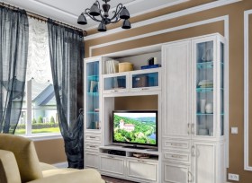 Модульная гостиная Флоренция (Дуб Сонома белый) в Кодинске - kodinsk.katalogmebeli.com | фото