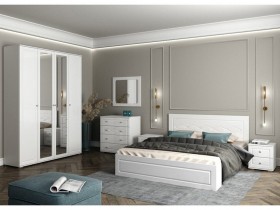 Модульная спальня Барселона (Белый/Белый глянец) в Кодинске - kodinsk.katalogmebeli.com | фото