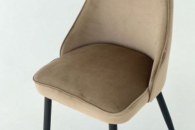 Набор стульев Милан 2 шт (беж велюр/белый) в Кодинске - kodinsk.katalogmebeli.com | фото 3