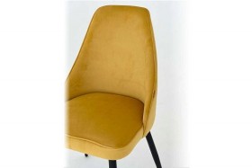 Набор стульев Милан 2 шт (желтый велюр/черный) в Кодинске - kodinsk.katalogmebeli.com | фото 3