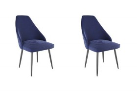 Набор стульев Милан 2 шт (синий велюр/черный) в Кодинске - kodinsk.katalogmebeli.com | фото