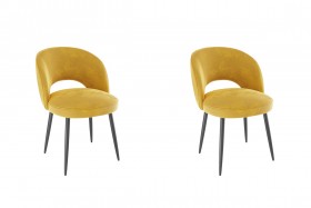 Набор стульев Моли 2 шт (жёлтый велюр/черный) в Кодинске - kodinsk.katalogmebeli.com | фото