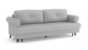 Оливер / диван - кровать 3-х местн. (еврокнижка) (велюр велутто серебряный 52 в Кодинске - kodinsk.katalogmebeli.com | фото