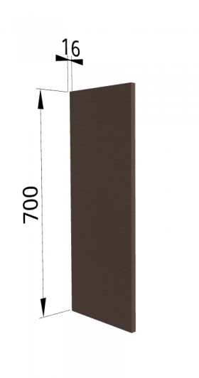 Панель торцевая П Квадро (для шкафа верхнего) Шоколад кожа в Кодинске - kodinsk.katalogmebeli.com | фото