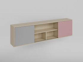 Полка между шкафами 1660 Грэйси (Розовый/Серый/корпус Клен) в Кодинске - kodinsk.katalogmebeli.com | фото 1