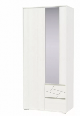 Шкаф 2-х дверный с ящиками Аделина 1000 Рамух белый в Кодинске - kodinsk.katalogmebeli.com | фото 1