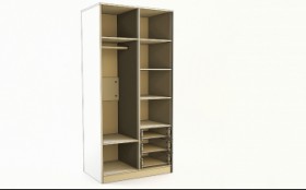 Шкаф 2-х створчатый с ящиками Флёр (Белый/корпус Клен) в Кодинске - kodinsk.katalogmebeli.com | фото 2