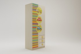 Шкаф 2-х створчатый с ящиками Клаксон (Бежевый/корпус Клен) в Кодинске - kodinsk.katalogmebeli.com | фото