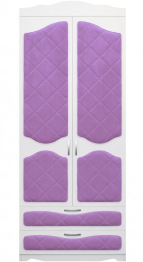 Шкаф 2-х створчатый с ящиками серии Иллюзия 67 Светло-фиолетовый в Кодинске - kodinsk.katalogmebeli.com | фото 1