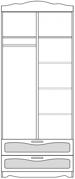 Шкаф 2-х створчатый с ящиками серии Иллюзия 71 Бордовый в Кодинске - kodinsk.katalogmebeli.com | фото 4