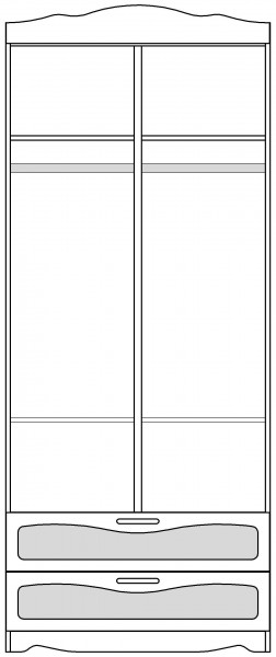 Шкаф 2-х створчатый с ящиками серии Иллюзия 71 Бордовый в Кодинске - kodinsk.katalogmebeli.com | фото 5