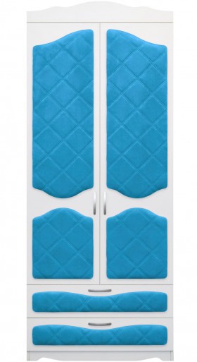 Шкаф 2-х створчатый с ящиками серии Иллюзия 84 Ярко-голубой в Кодинске - kodinsk.katalogmebeli.com | фото