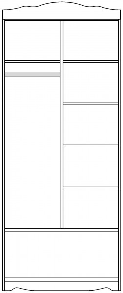 Шкаф 2-х створчатый серии Иллюзия 71 Бордовый в Кодинске - kodinsk.katalogmebeli.com | фото 4