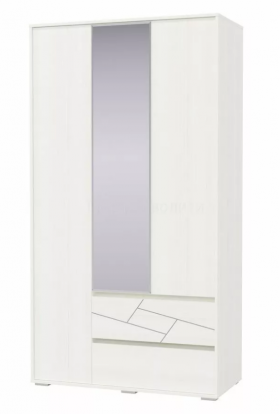 Шкаф 3-х дверный с ящиками Аделина 1200 Рамух белый в Кодинске - kodinsk.katalogmebeli.com | фото