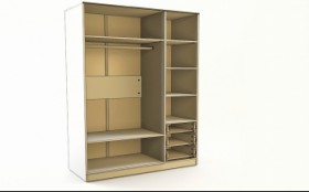 Шкаф 3-х створчатый с ящиками Флёр (Белый/корпус Клен) в Кодинске - kodinsk.katalogmebeli.com | фото 2