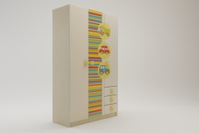 Шкаф 3-х створчатый с ящиками Клаксон (Бежевый/корпус Клен) в Кодинске - kodinsk.katalogmebeli.com | фото 1