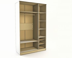 Шкаф 3-х створчатый с ящиками Клаксон (Бежевый/корпус Клен) в Кодинске - kodinsk.katalogmebeli.com | фото 2