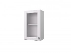 Шкаф 40 с витриной Ева (Белый Софт/Белый) в Кодинске - kodinsk.katalogmebeli.com | фото
