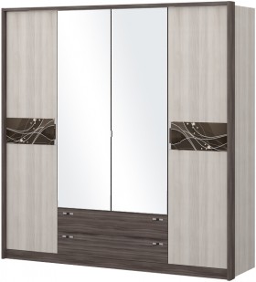 Шкаф четырехстворчатый с зеркалом Шк69.1 Николь в Кодинске - kodinsk.katalogmebeli.com | фото 1