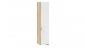 Шкаф для белья с 1 глухой дверью «Эмбер» Яблоня Беллуно/Белый глянец в Кодинске - kodinsk.katalogmebeli.com | фото