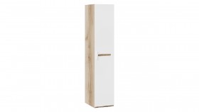 Шкаф для белья с 1-ой дверью «Фьюжн» Дуб Делано/Белый глянец в Кодинске - kodinsk.katalogmebeli.com | фото
