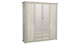 Шкаф для одежды "Сохо" (бетон пайн белый/2 ящика/зеркало) в Кодинске - kodinsk.katalogmebeli.com | фото 1