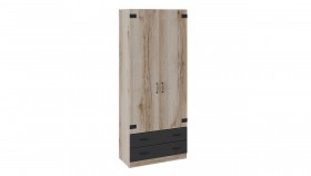 Шкаф для одежды комбинированный «Окланд» (Фон Черный/Дуб Делано) в Кодинске - kodinsk.katalogmebeli.com | фото 1