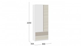 Шкаф для одежды комбинированный «Сканди» Дуб Гарден/Белый/Глиняный серый в Кодинске - kodinsk.katalogmebeli.com | фото 4