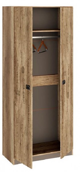 Шкаф для одежды «Пилигрим» (Дуб Каньон светлый, Фон серый) в Кодинске - kodinsk.katalogmebeli.com | фото 2