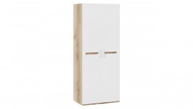Шкаф для одежды с 2-мя дверями «Фьюжн» Дуб Делано/Белый глянец в Кодинске - kodinsk.katalogmebeli.com | фото 1