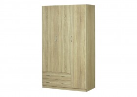 Шкаф для платья и белья 3-х дверный без зеркала Дуб Сонома в Кодинске - kodinsk.katalogmebeli.com | фото