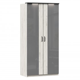 Техно ЛД 678.130.000.007 Шкаф 2-хстворчатый с комбинированными дверями (Дуб Крафт белый/Серый шифер) в Кодинске - kodinsk.katalogmebeli.com | фото 1