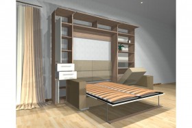 Шкаф-кровать с диваном Каролина в Кодинске - kodinsk.katalogmebeli.com | фото 3