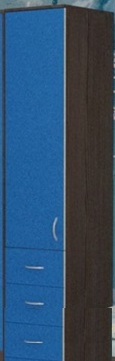 Шкаф-пенал №2 (закрытый) Бодего темный/Голубой в Кодинске - kodinsk.katalogmebeli.com | фото