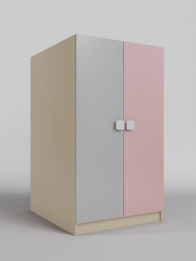 Шкаф под кровать второго яруса Грэйси (Розовый/Серый/корпус Клен) в Кодинске - kodinsk.katalogmebeli.com | фото