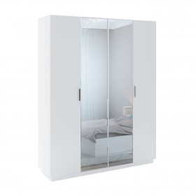 Шкаф с зер. 4 двери М22 Спальня Тиффани (белый текстурный) в Кодинске - kodinsk.katalogmebeli.com | фото 1