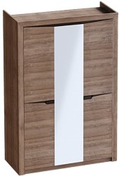Шкаф трехдверный Соренто Дуб стирлинг/Кофе структурный матовый в Кодинске - kodinsk.katalogmebeli.com | фото 1