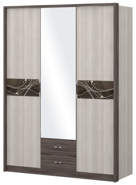 Шкаф трехстворчаты с зеркалом Шк68.1 Николь в Кодинске - kodinsk.katalogmebeli.com | фото