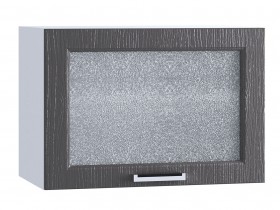 Шкаф верхний горизонтальный со стеклом 609, ШВГС 609 (Клен серый/корпус белый) в Кодинске - kodinsk.katalogmebeli.com | фото
