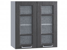 Шкаф верхний со стеклом 600, ШВС 600 (Клен серый/корпус белый) в Кодинске - kodinsk.katalogmebeli.com | фото