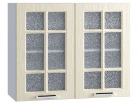 Шкаф верхний со стеклом 800, ШВС 800 (Клен кремовый/корпус белый) в Кодинске - kodinsk.katalogmebeli.com | фото